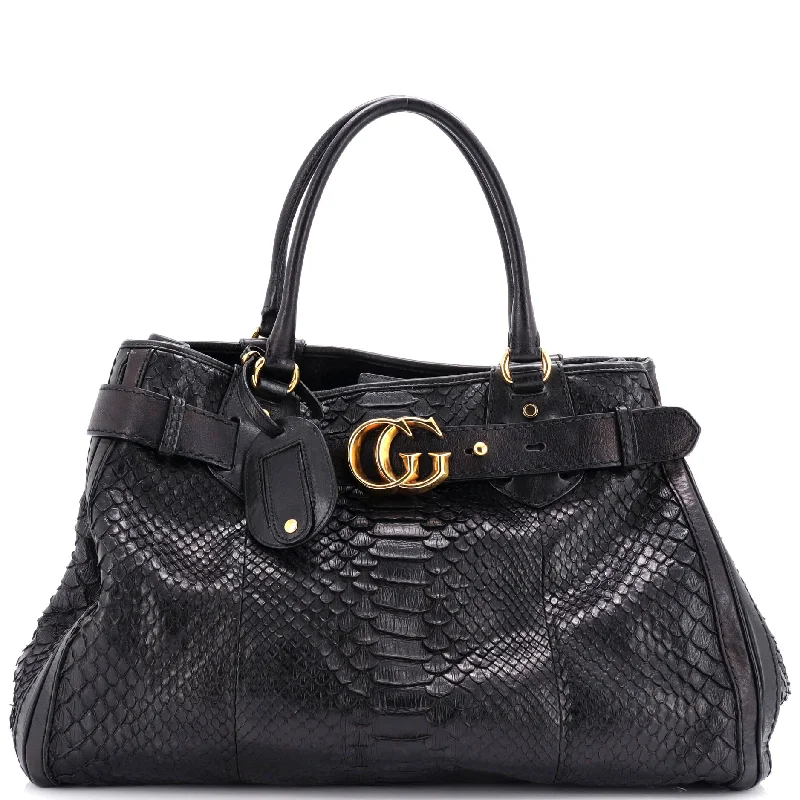 Gucci Marmont bags for women with gold - toned hardwareGG Running Tote Python Large