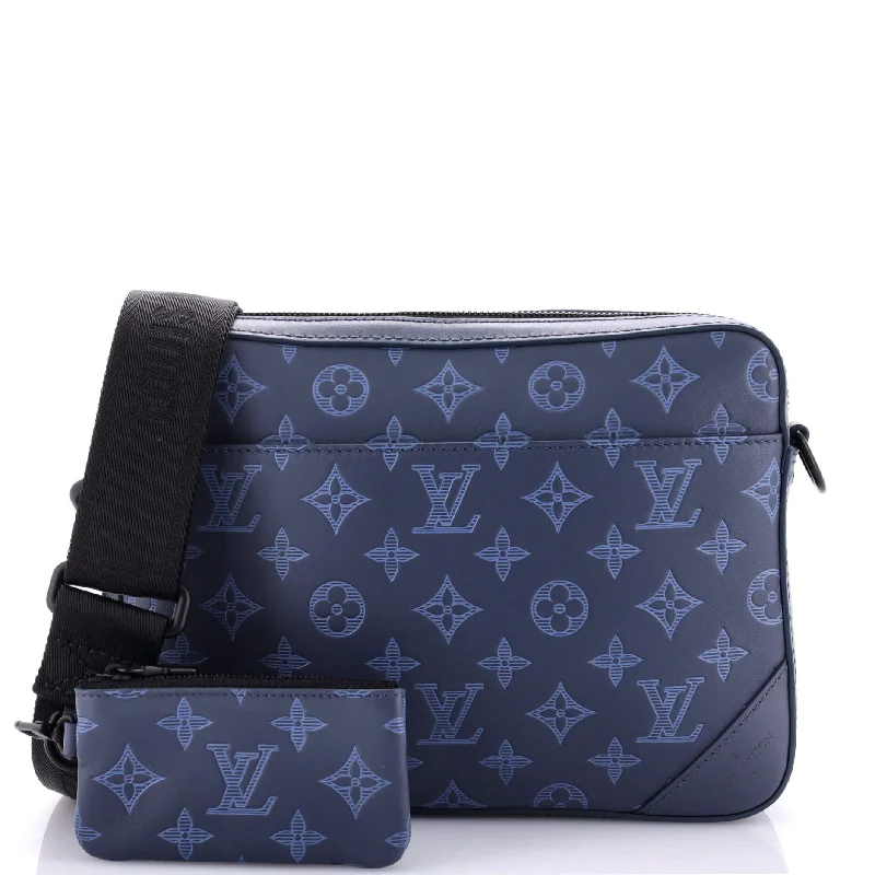 High - fashion Christian Dior bags with a geometric patternDuo Messenger Bag Monogram Shadow Leather