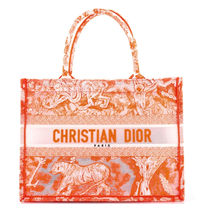 Christian Dior bags with a quilted pattern and gold - toned hardwareBook Tote Embroidered Transparent Canvas Medium