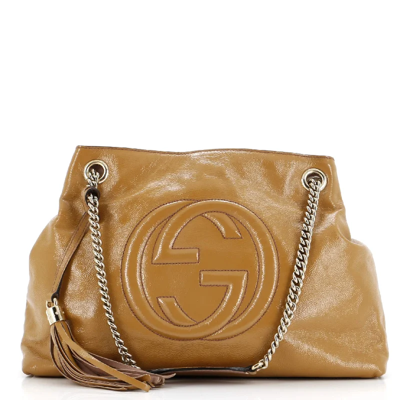 Women Gucci crossbody bags with a woven leather strapSoho Chain Strap Shoulder Bag Patent Medium