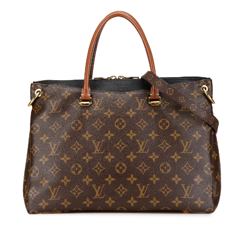 Louis Vuitton handbags with a metal - framed clasp for durabilityBrown Louis Vuitton Monogram Pallas MM Satchel