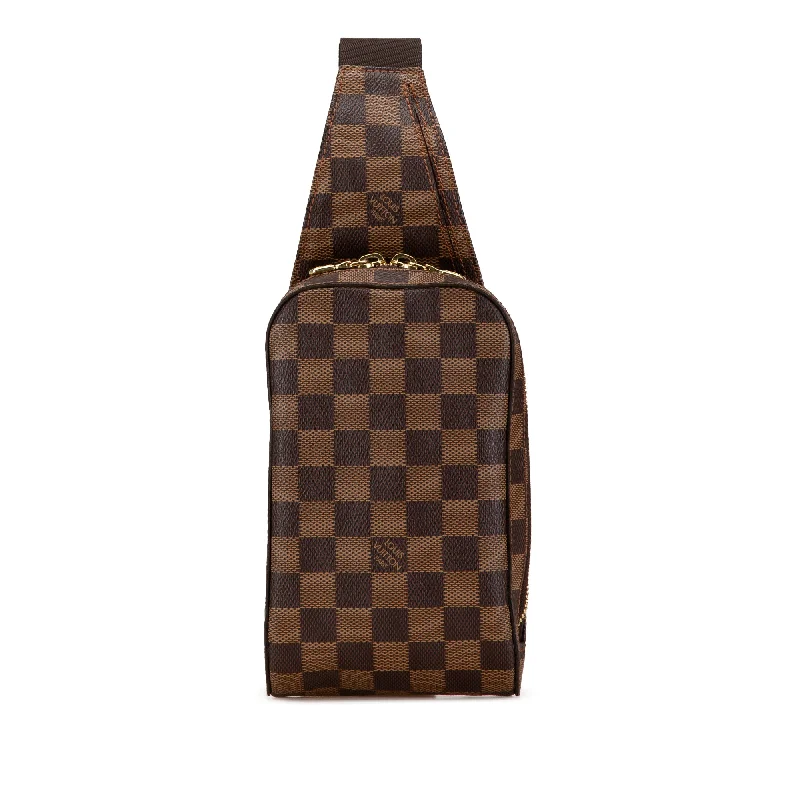 Louis Vuitton Alma bags with a monogram - embossed leather surfaceBrown Louis Vuitton Damier Ebene Geronimos Crossbody Bag