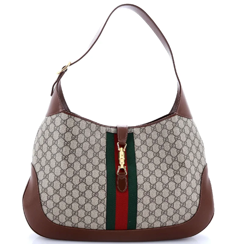 Gucci handbags for women with a metal - framed claspJackie 1961 Hobo GG Coated Canvas Large