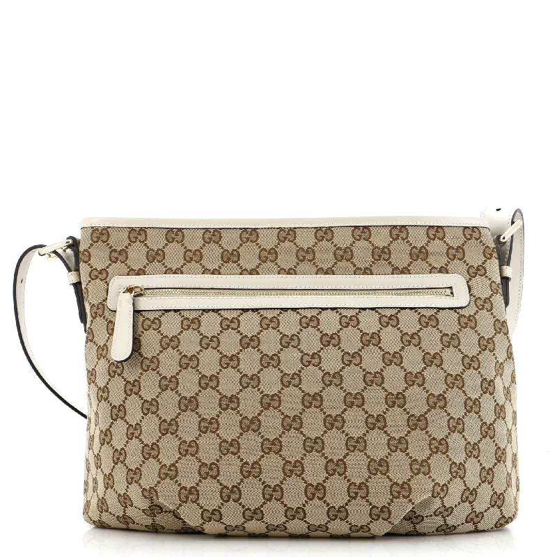 Gucci Marmont bags for women with a contrast - colored interiorFront Zip Messenger GG Canvas Medium