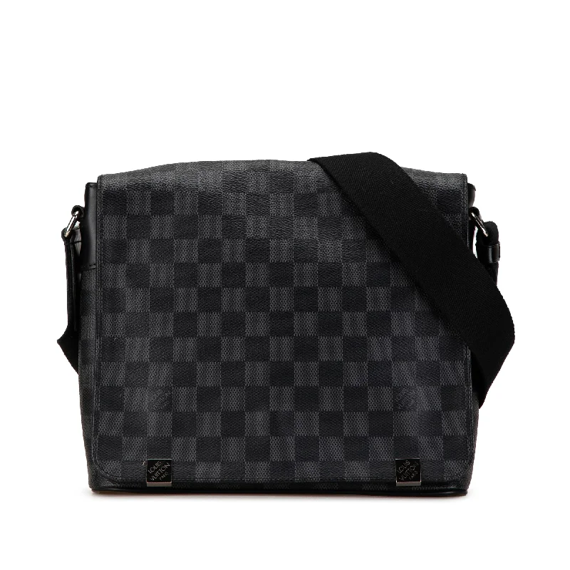 Louis Vuitton Petite Malle bags with a hard - shell structure for uniquenessBlack Louis Vuitton Damier Graphite District PM Crossbody Bag