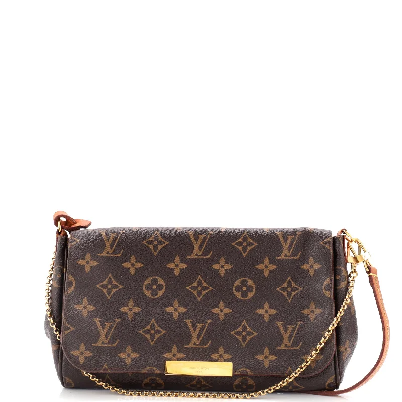 Ladies Louis Vuitton shoulder bags with a magnetic - closure flap for easeFavorite Handbag Monogram Canvas MM