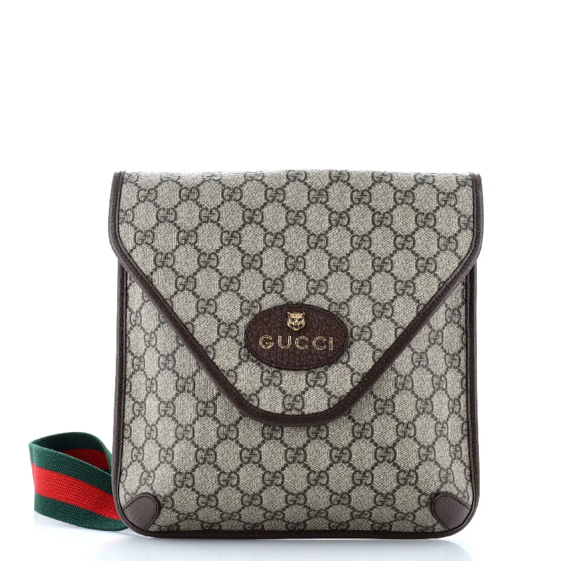 Ladies Gucci shoulder bags with a magnetic - closure flapNeo Vintage Envelope Messenger GG Coated Canvas Medium