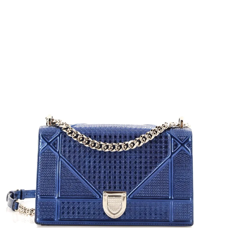 Christian Dior handbags with a snap - button closure and a decorative buckleDiorama Flap Bag Cannage Embossed Calfskin Small