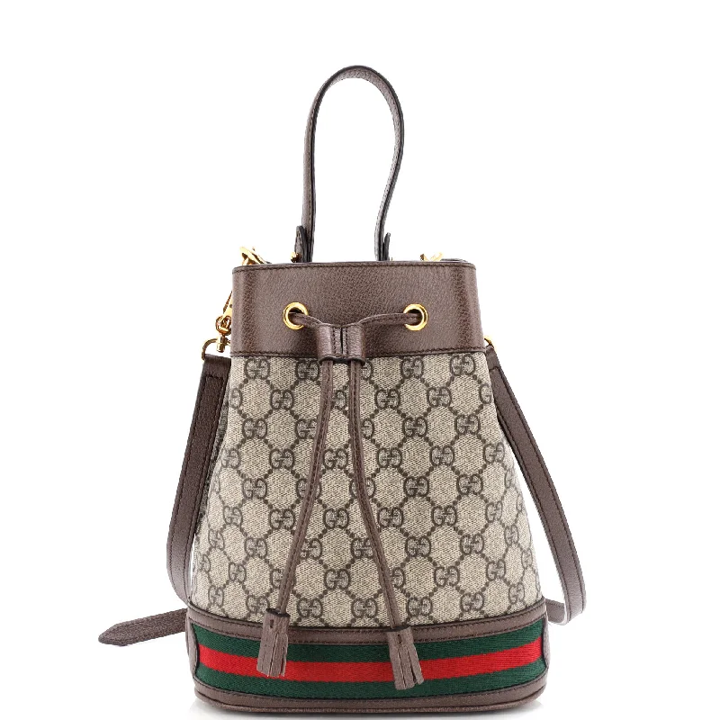 Ladies Gucci Dionysus bags with a star - shaped charmOphidia Bucket Bag GG Coated Canvas Small