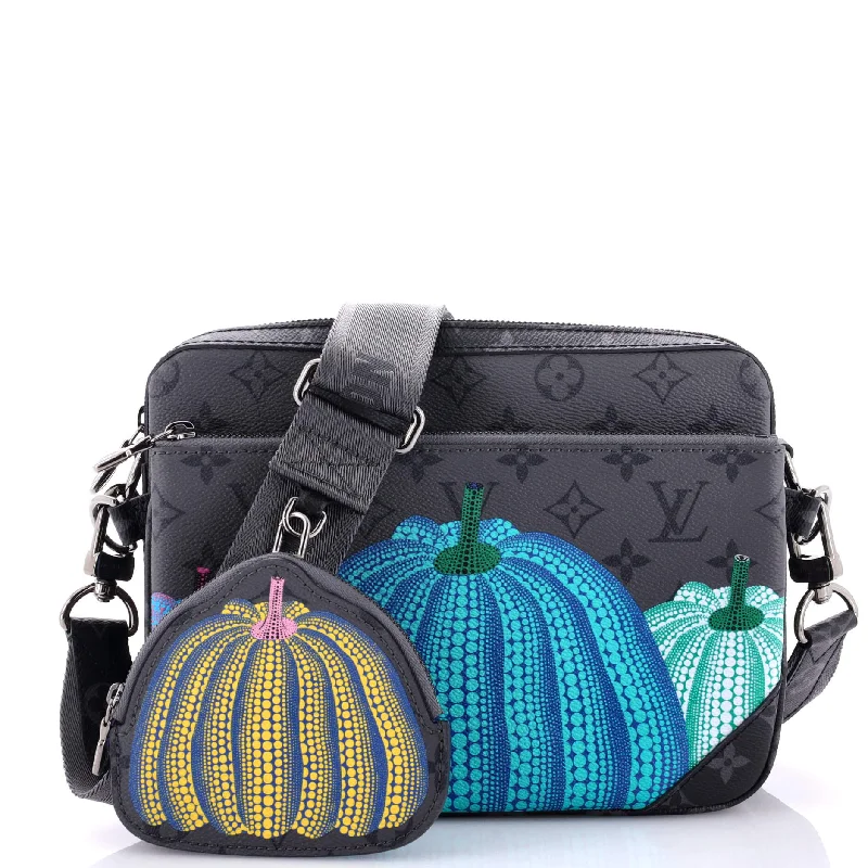 Fashion - forward Christian Dior tote bags for the modern womanTrio Messenger Bag Yayoi Kusama Pumpkins Reverse Monogram Eclipse Canvas