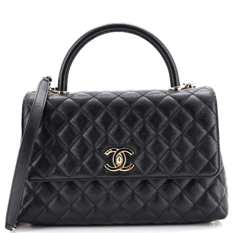 Luxury Christian Dior crossbody bags with a chain - link strapCoco Top Handle Bag Quilted Caviar Small