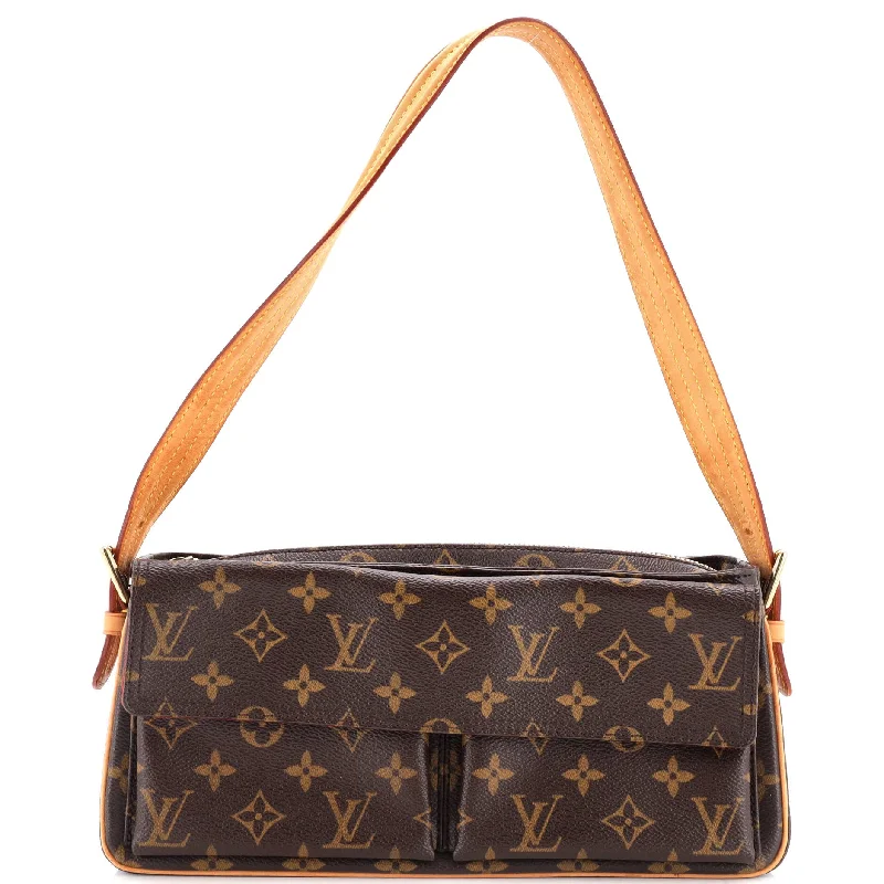 Louis Vuitton Twist bags with a crystal - embellished LV - turnlockViva Cite Handbag Monogram Canvas MM