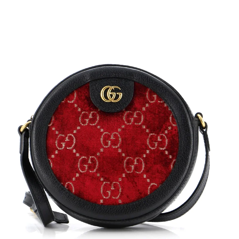 Ladies Gucci Dionysus bags with a star - shaped charmOphidia Round Shoulder Bag GG Velvet Mini