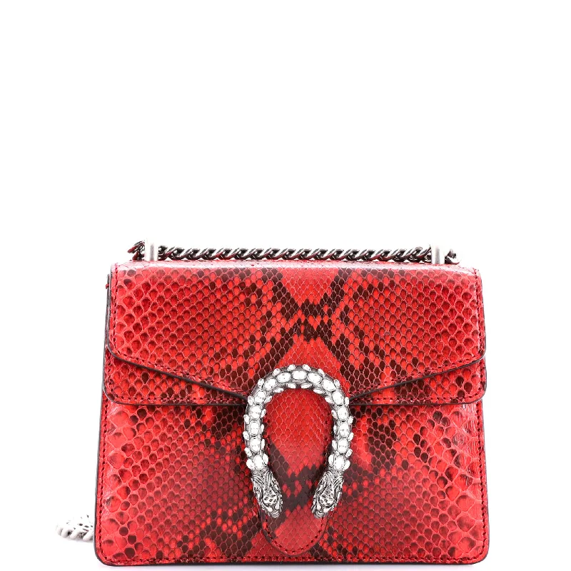 Women Gucci Sylvie bags featuring the signature web stripeDionysus Bag Python with Embellished Detail Mini