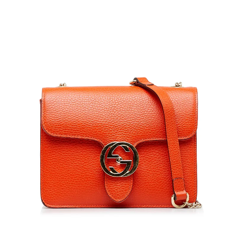 Gucci backpacks for women with a multi - pocket designOrange Gucci Small Dollar Interlocking G Crossbody