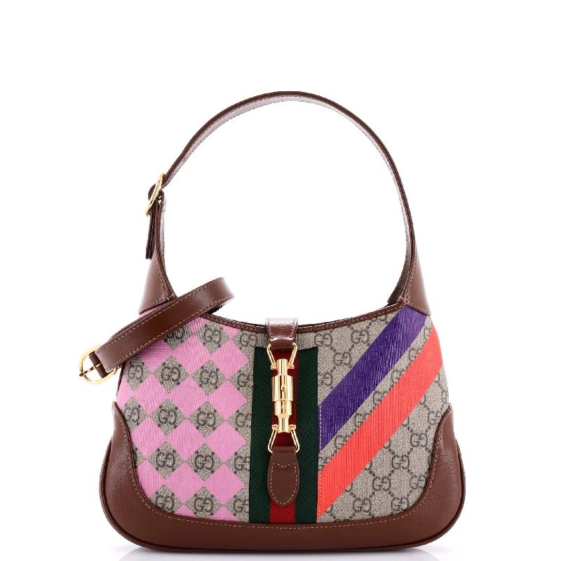 Gucci backpacks for women with a multi - pocket designJackie 1961 Hobo Printed GG Coated Canvas Small