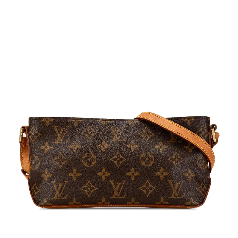 Ladies Louis Vuitton shoulder bags with a wide - width strap for comfortBrown Louis Vuitton Monogram Trotteur Crossbody Bag