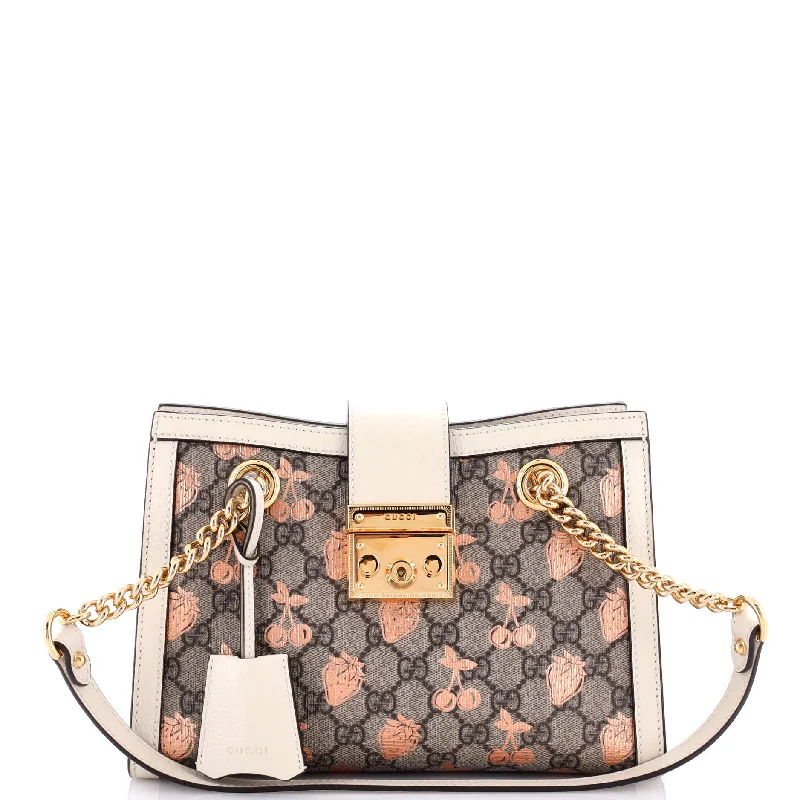 Gucci backpacks for women with a hidden back pocketPadlock Chain Tote Printed GG Coated Canvas Small