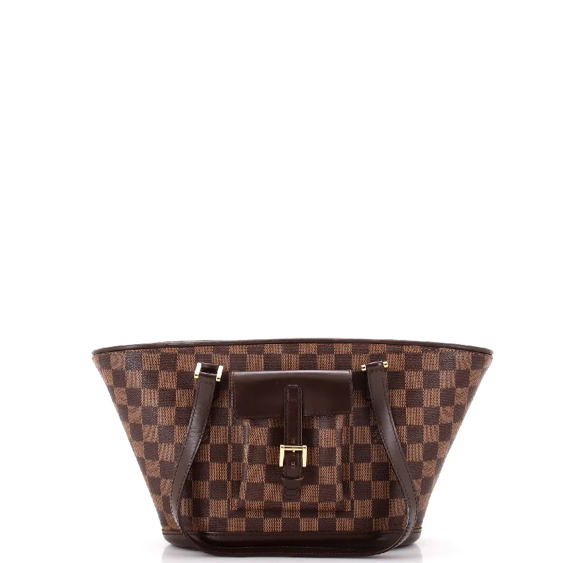 Louis Vuitton tote bags with a printed LV logo on the front for brand visibilityManosque Handbag Damier PM