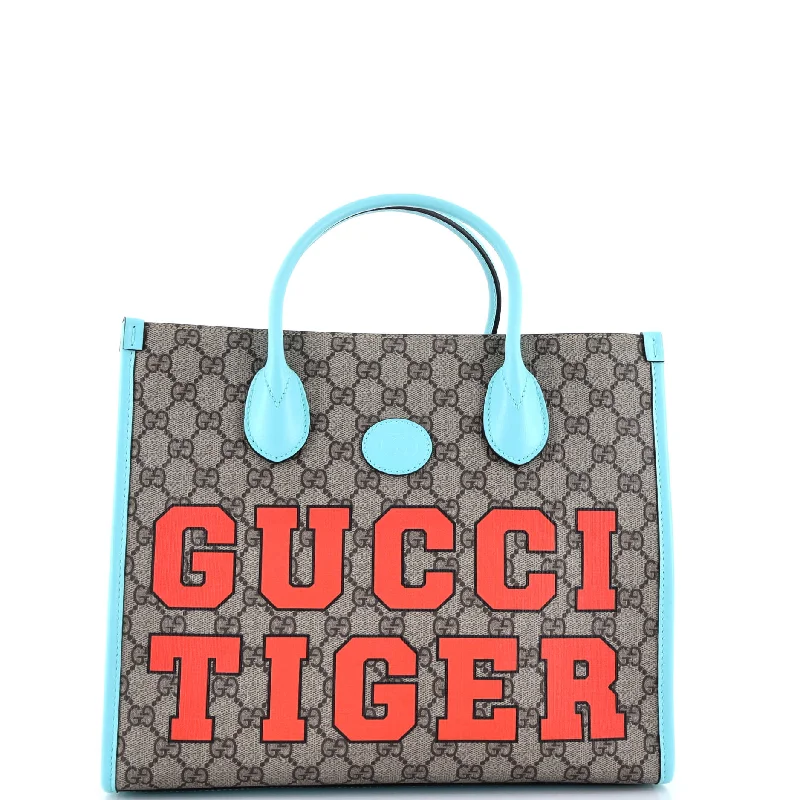 Gucci Marmont bags for women with a snakeskin - effect panelStructured Top Handle Open Tote Printed GG Coated Canvas Small