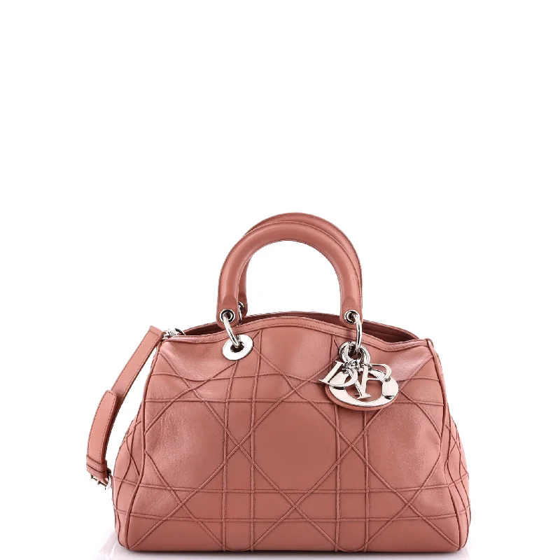 Christian Dior tote bags with a double - handle and shoulder - strap optionGranville Satchel Cannage Quilt Leather Small