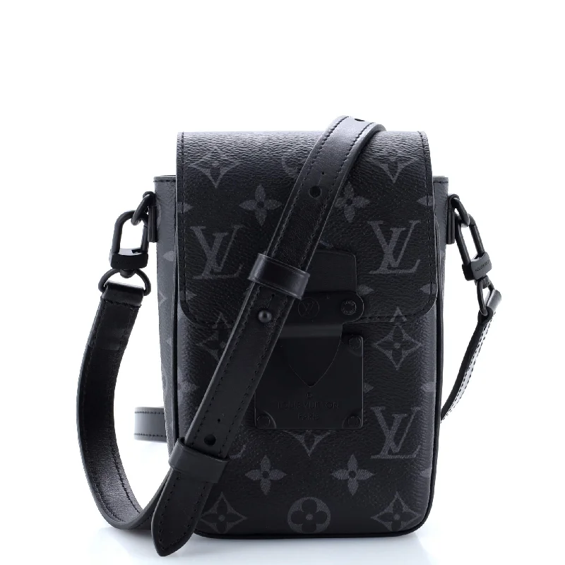 Louis Vuitton tote bags with a water - resistant coating for outdoor useS Lock Vertical Wearable Wallet Monogram Eclipse Canvas