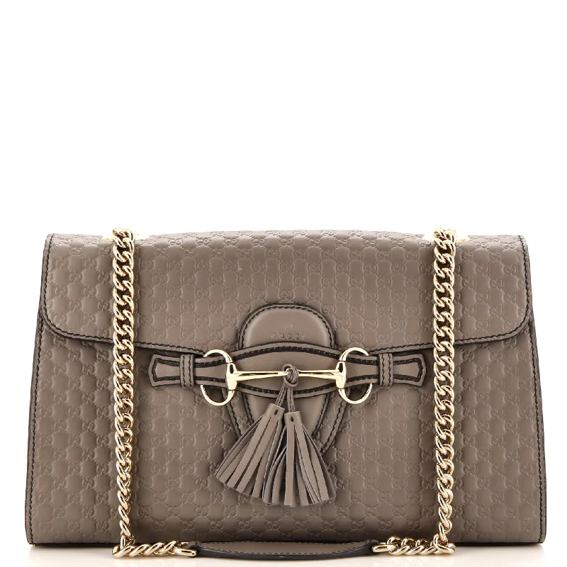 Small - sized Women Gucci shoulder bags for evening outingsEmily Chain Flap Bag Microguccissima Leather Medium