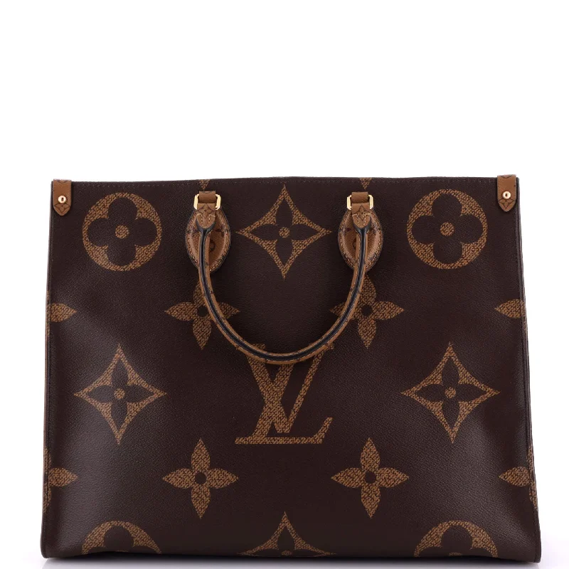 Louis Vuitton Alma bags featuring the signature top - handle designOnTheGo Tote Reverse Monogram Giant GM