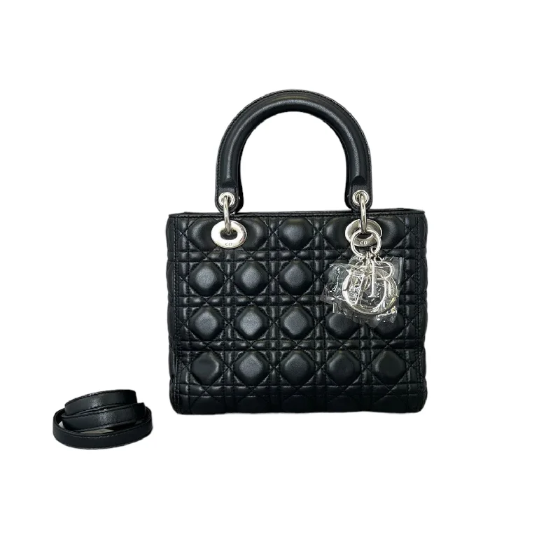 Christian Dior backpacks with a sleek, minimalist silhouetteClassic Lambskin Medium Lady Dior Black SHW