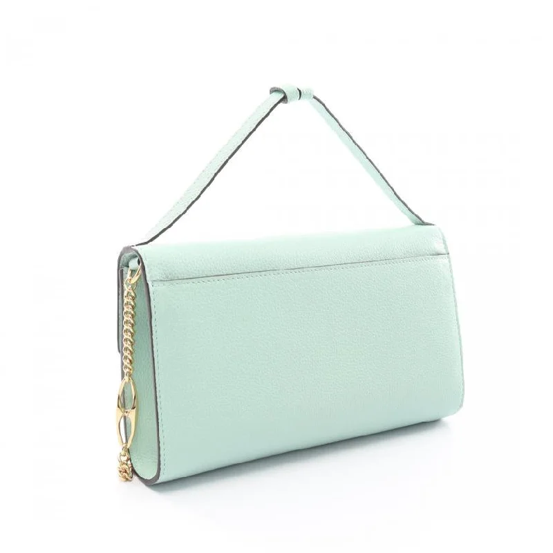 Women Gucci Sylvie bags with a crystal - embellished web stripeGucci Zumi Handbag Leather Turquoise Blue 2way