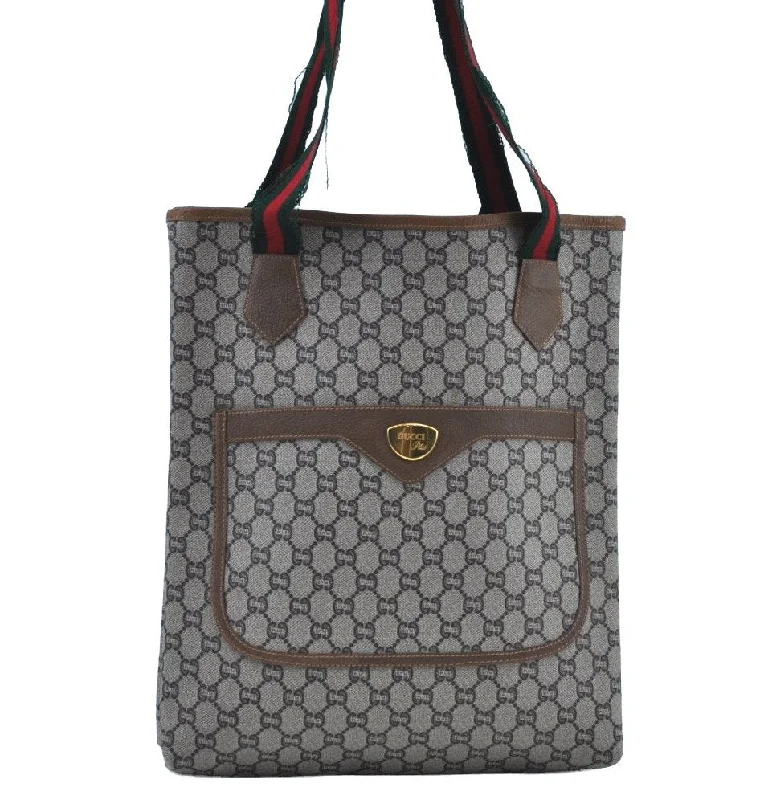 Ladies Gucci Dionysus bags in a pastel colorAuthentic GUCCI Web Sherry Line GG Plus PVC Leather Tote Bag Brown K8681