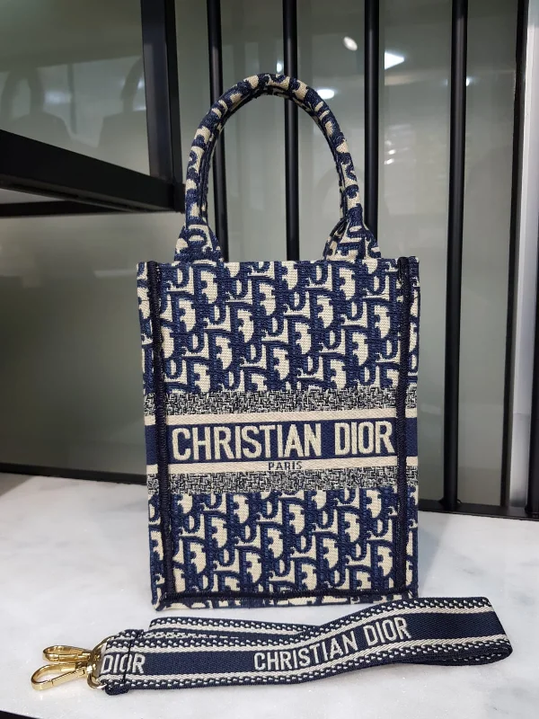 Contemporary Christian Dior handbags with a unique shapeDior Book Tote Mini - Premium Women Bag with Dust Bag (Blue)