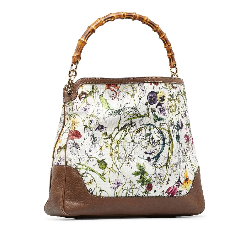 Women Gucci bags with a zippered interior pocketGucci Bamboo Flora Diana (SHG-JSp4Cq)