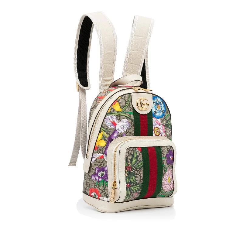 Women Gucci crossbody bags with a woven leather strapGucci GG Flora Ophidia Backpack (SHG-7SqT0f)