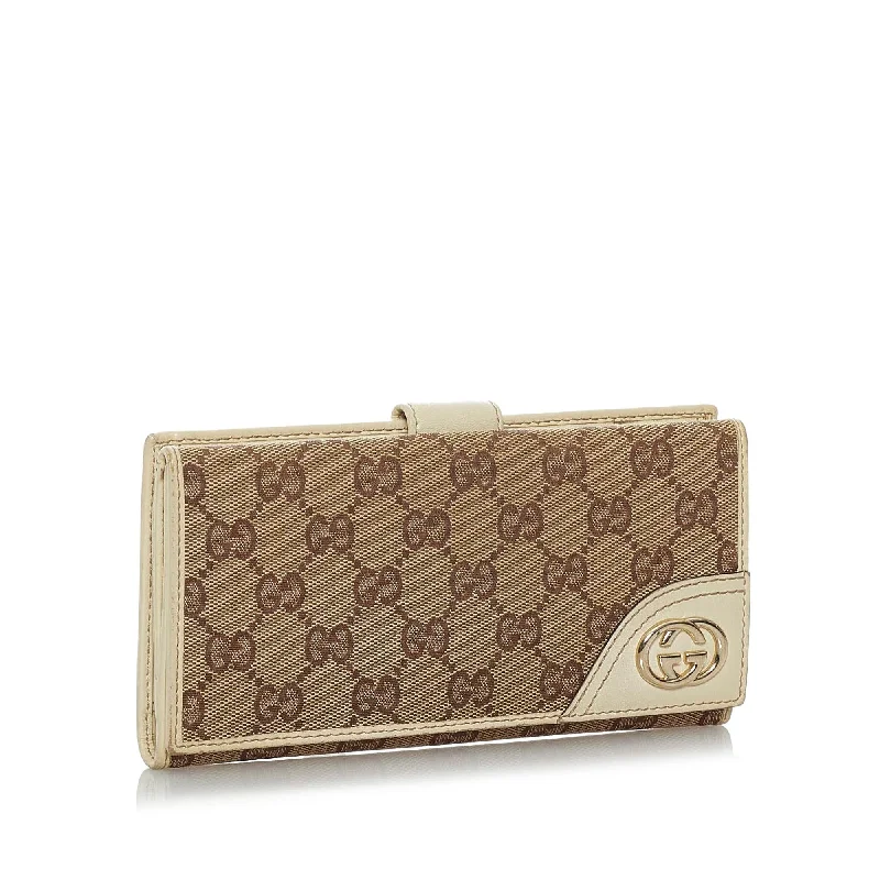 Ladies Gucci Dionysus bags in a pastel colorGucci GG Canvas Interlocking G Long Wallet (29699)