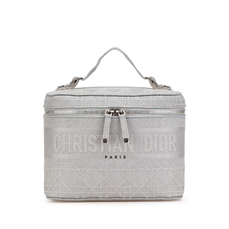 Trendsetting Christian Dior crossbody bags with a colorful strapGray Dior Canvas Cannage Diortravel Vanity Case