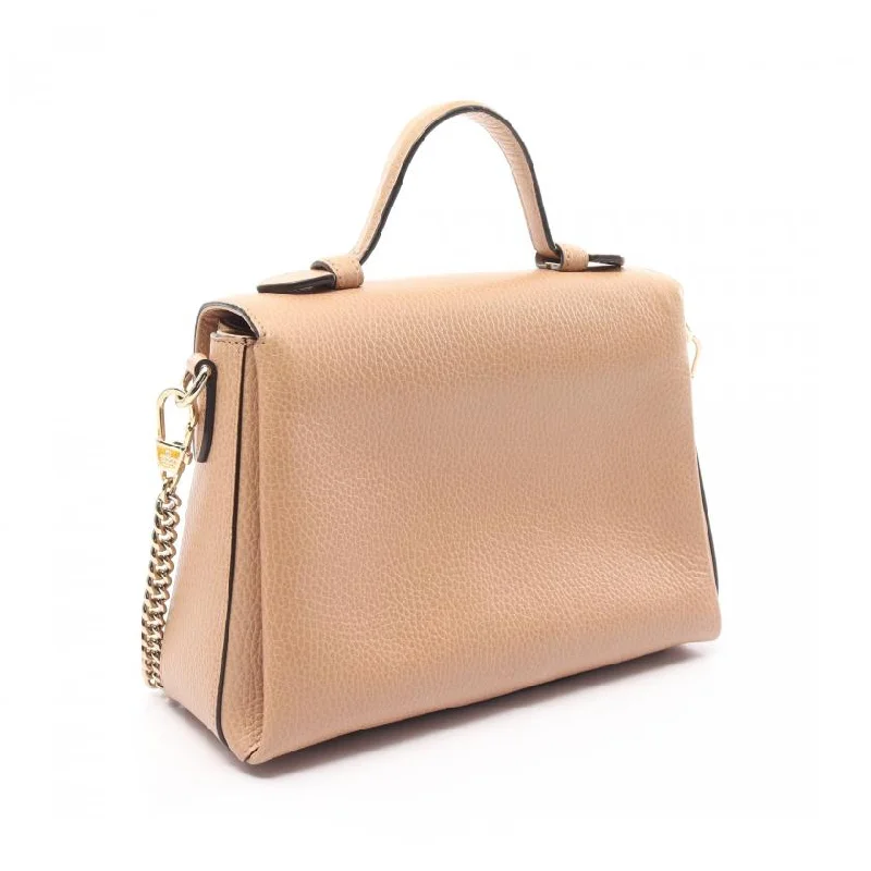 Ladies Gucci shoulder bags with a wide - width strapGucci Interlocking G Handbag Leather Beige 2way 880584