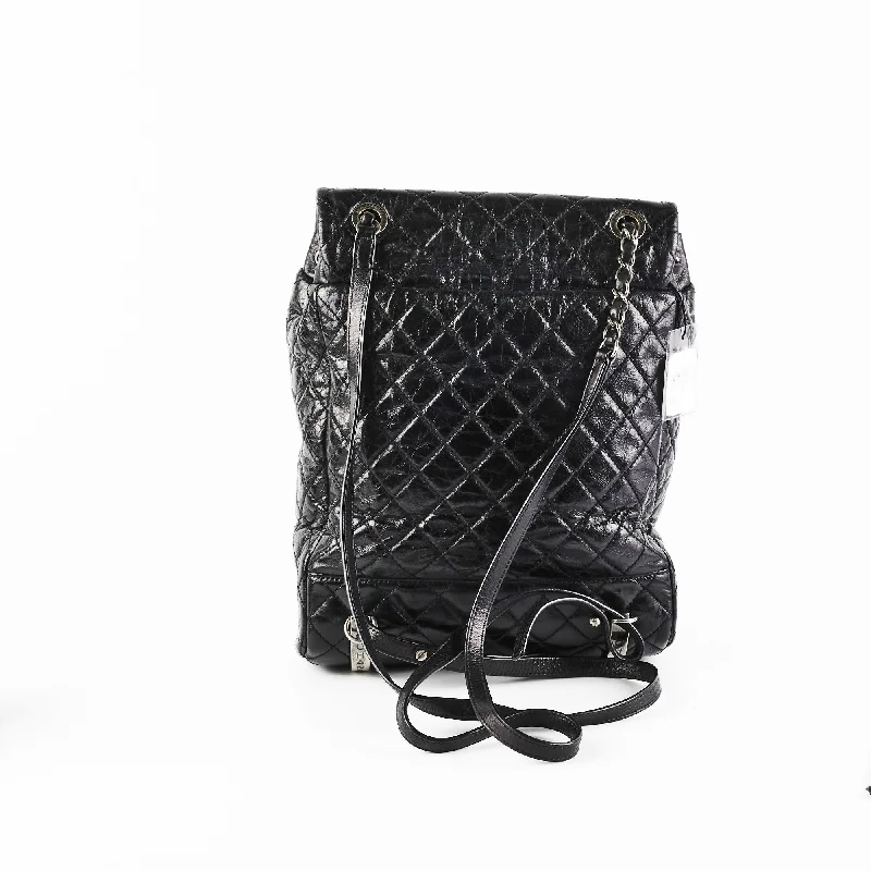 Chanel bags with the perfect balance of luxury and functionalityChanel Black Distressed Calfskin Backpack