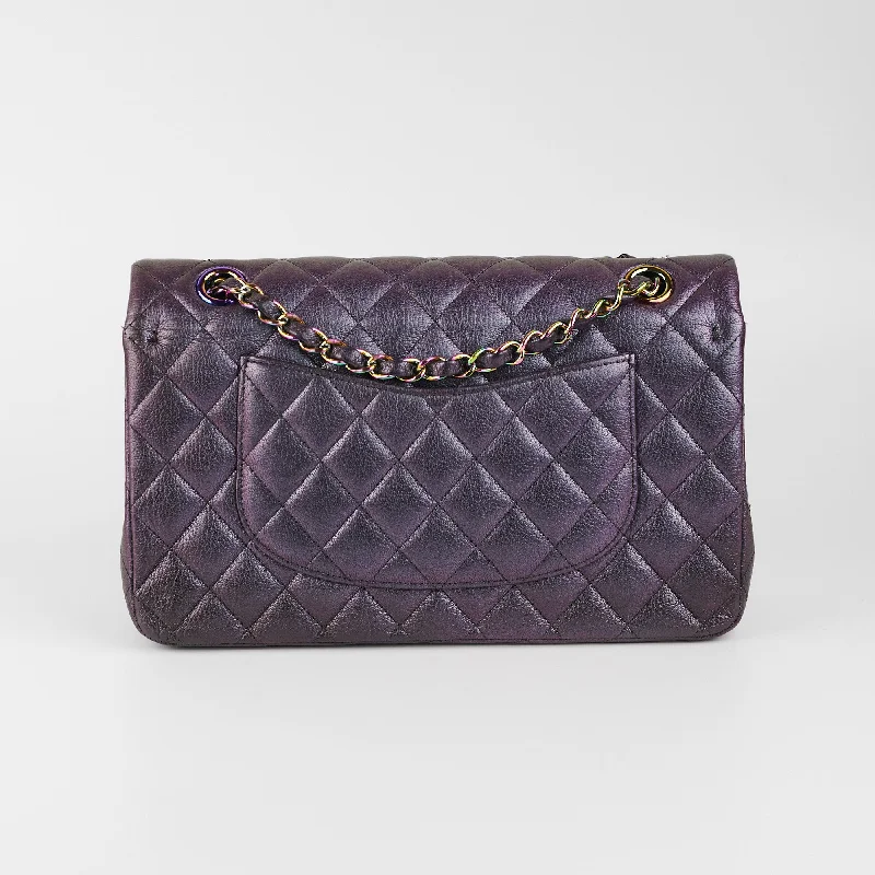 Chanel classicChanel 16C Classic Flap Medium Large Iridescent Mermaid Purplle Bag