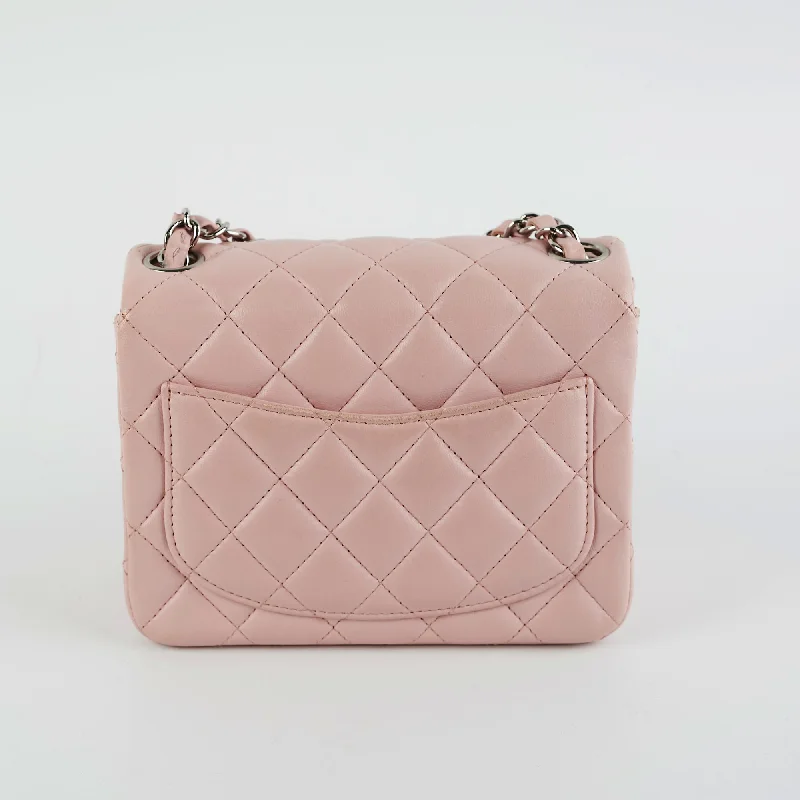 Chanel bags with intricate metal hardwareChanel Mini Square Pink