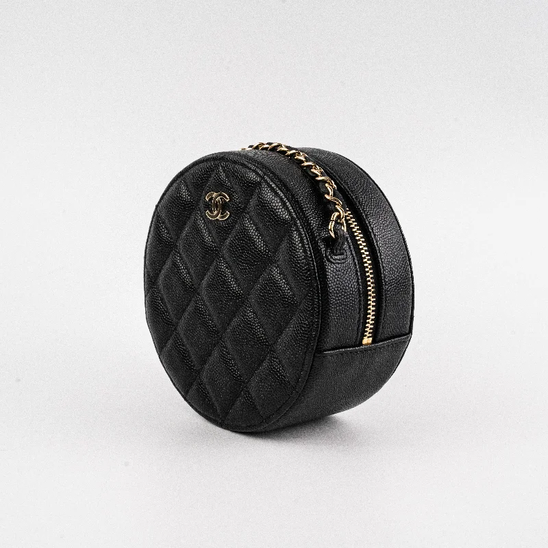 Chanel Limited Edition Handbag for CollectorsChanel Mini Round Caviar Crossbody Bag Black