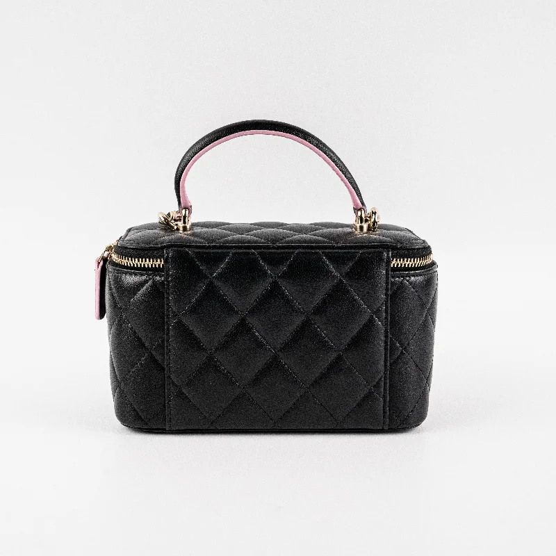 Chanel Limited Edition Handbag for CollectorsChanel Vanity Top Handle Lambskin Black Bag