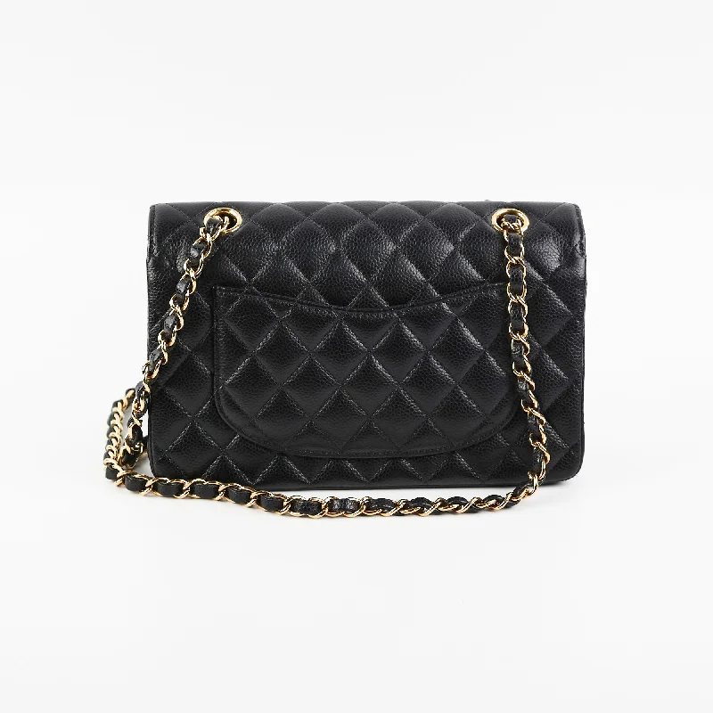 Chanel bags with iconic gold chainsChanel Classic Flap Small Caviar Black