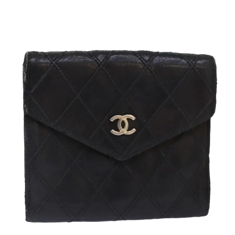 Chanel Designer Handbag with Unique DesignCHANEL Bicolore Wallet Leather Black Gold CC  bs16876