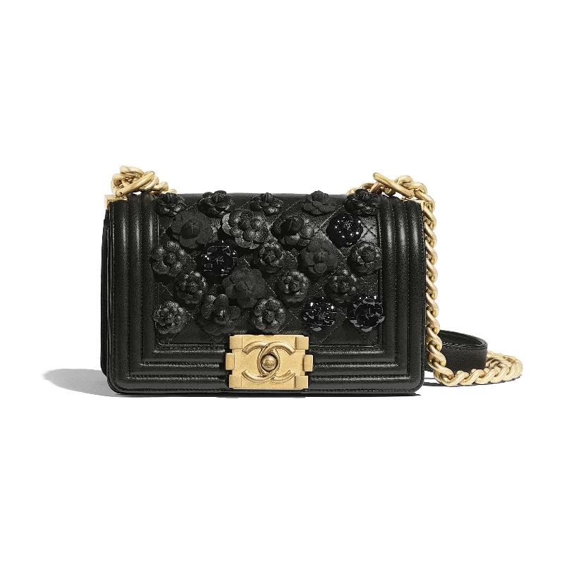 Chanel bags for women with a taste for high fashionChanel Boy Medium Handbag Lambskin Black