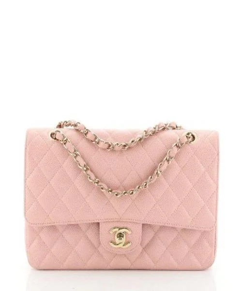 Chanel bags as wedding day accessoriesChanel Caviar Quilted Medium Double Flap Bag Pink Silver-Tone