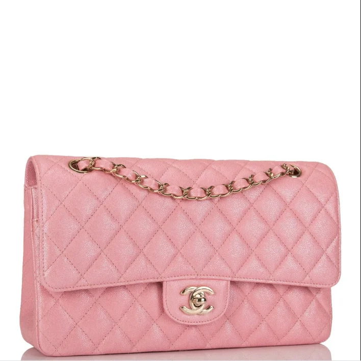 Chanel Designer Handbag with Unique DesignChanel Caviar Quilted Small Double Flap Bag Pink Gold-Tone