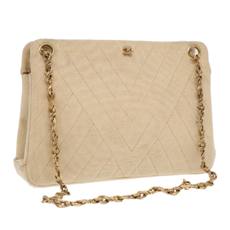 Chanel bags as wedding day accessoriesCHANEL Chain Shoulder Bag cotton Beige CC  bs18003