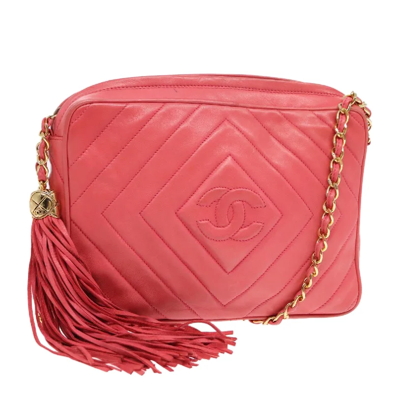 Chanel bags as wedding day accessoriesCHANEL Chain Shoulder Bag Lamb Skin Gold Pink CC  93604