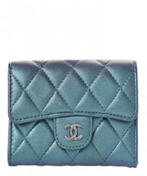 Chanel bags for women who love timeless fashionChanel Classic Card Holder Grained Calfskin Iridescent Turquoise